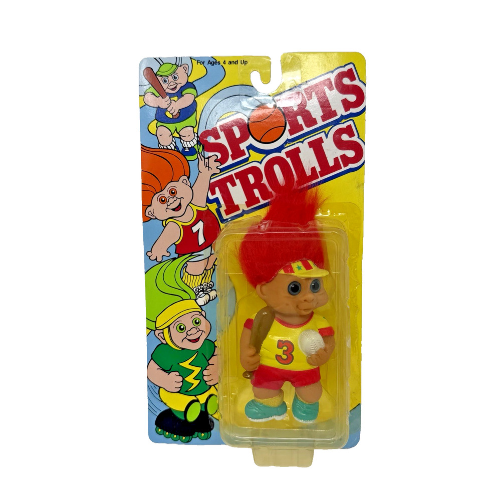 Rare Vintage 1992 Sky Kids Sports Trolls 8012 Baseball #3 Player Red Hair Sealed